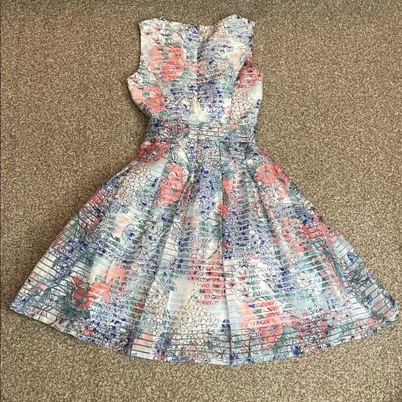 Tommy Hilfiger Pink and Blue Floral Striped Sleeveless Dress - Picture 7 of 7